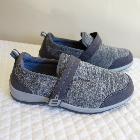 ORTHOFEET Orthopedic Grey Stretch Knit Quincy Slip-On Shoes  Wmns 8.5 Extra Wide - Picture 3 of 10
